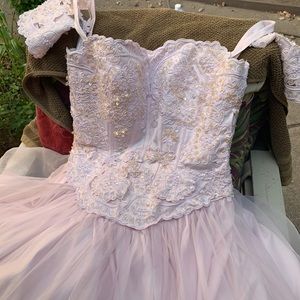 Blush pink wedding dress/ prom dress